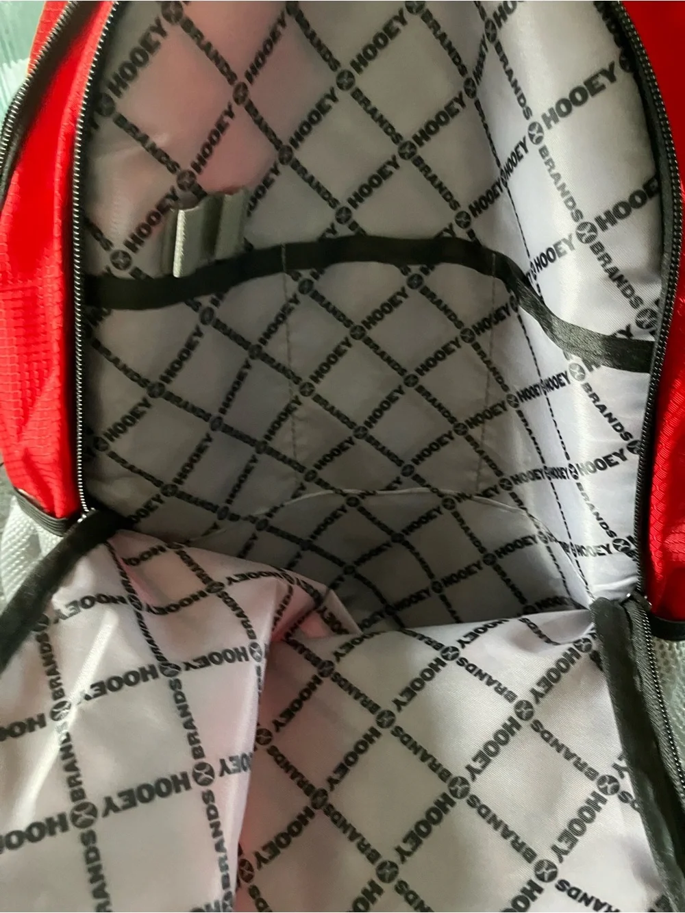 Hooey Red, Gray and Black unisex Backpack with hat holder and rain cover NWT